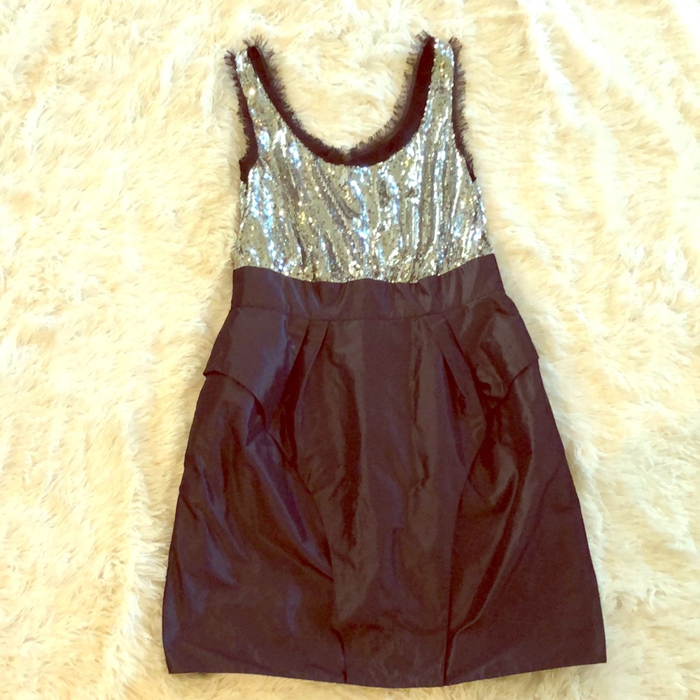 BCBG Navy and Sequin Party Dress